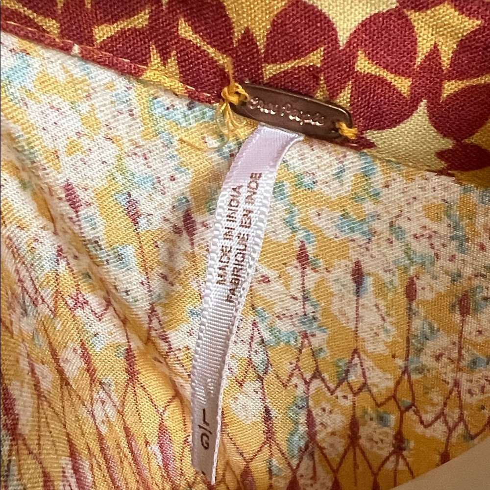 Free People Burgundy and Mustard vibrant Dress - Picture 2 of 10